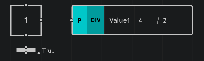 Sequence step with DIV instruction configured