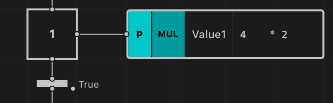 Sequence step with MUL instruction configured