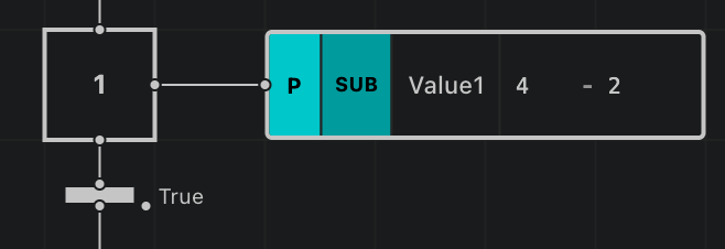 Sequence step with SUB instruction configured