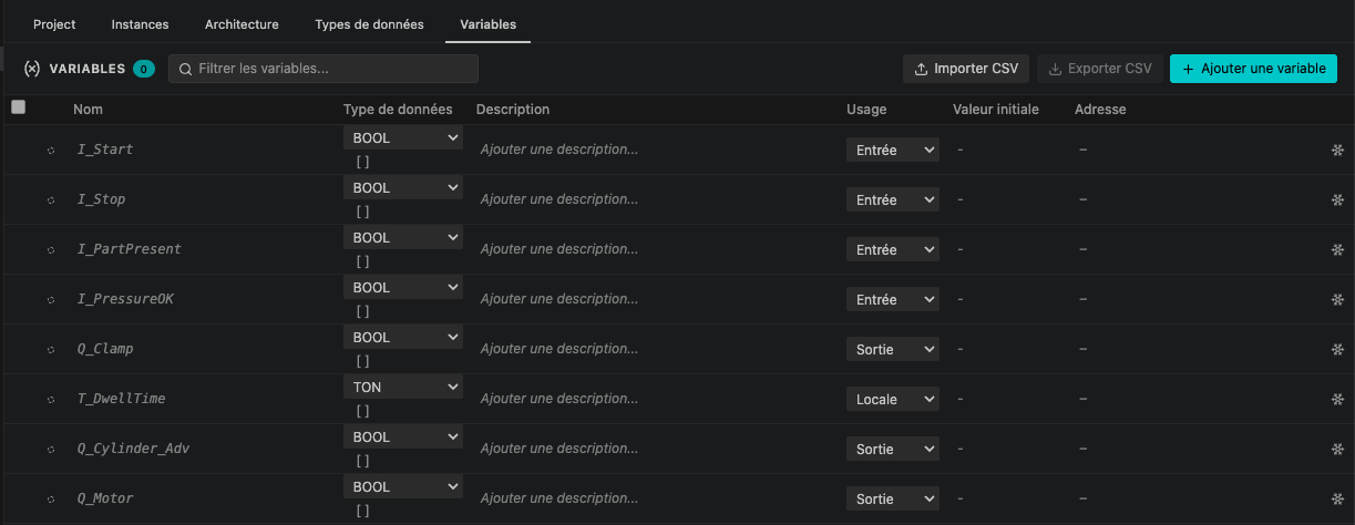Variable Inspector showing scopes and IEC addressing
